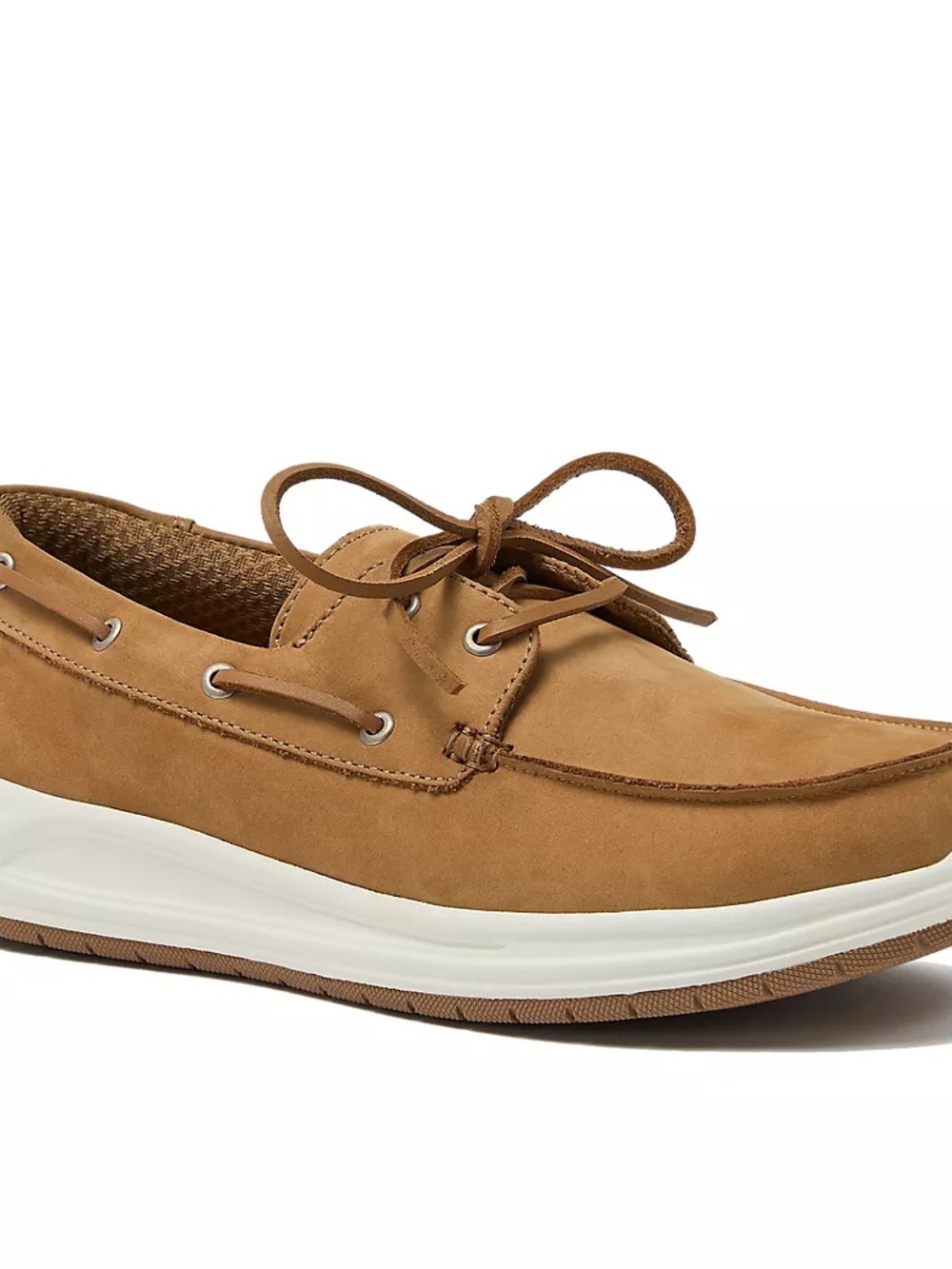 NIB Lands’ End Men’s Comfort Leather Slip on Boat Shoes Size 10 Toasted Rye